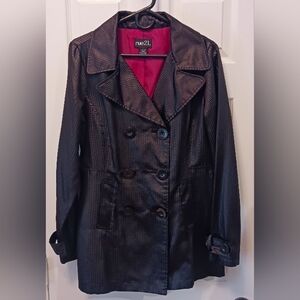 Rue21 Black Textured Pea Coat Sz L